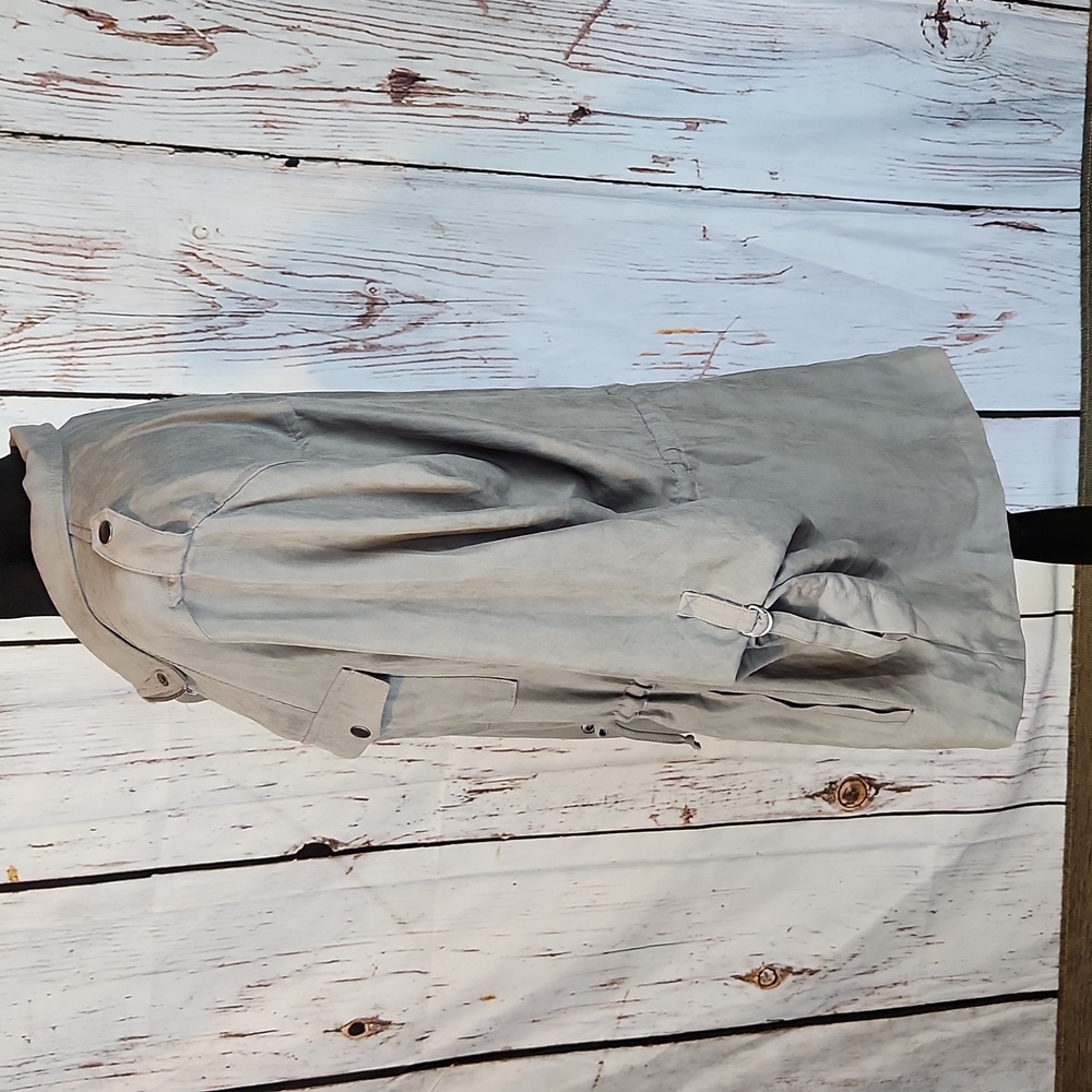 Staccato Dove Gray Shacket Duster Utility Jacket L - Picture 7 of 15